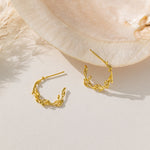 STMG Olive Leaf Adjustable Stud Earrings in gold