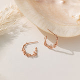 STMG Olive Leaf Adjustable Stud Earrings in rose gold