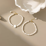 STMG Natural Pearl with Mother of Pearl Rose Bracelet