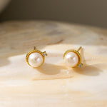 STMG Natural Pearl Stud Earrings