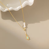 STMG Natural Pearl Opal Necklace 