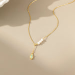 STMG Natural Pearl Opal Necklace