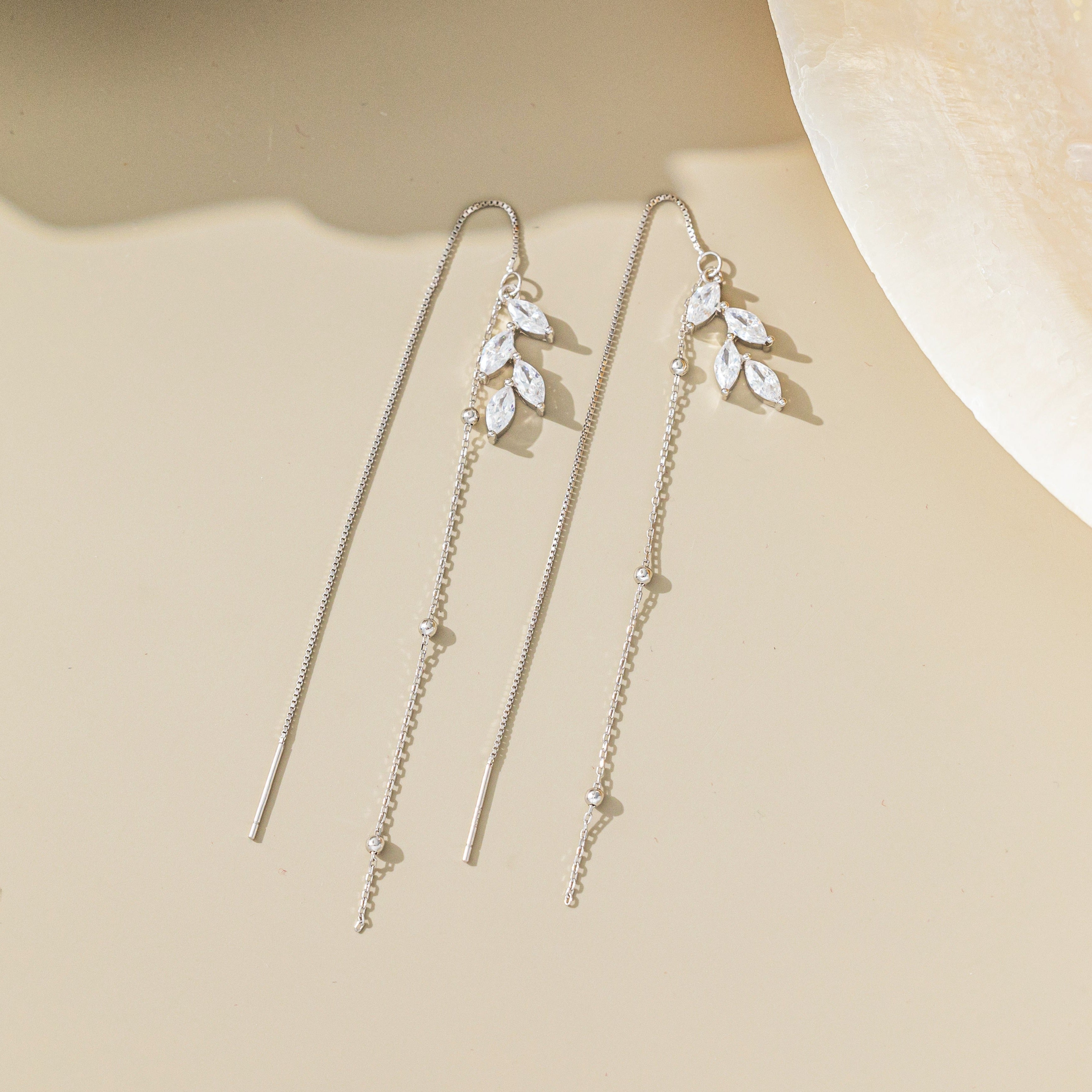 STMG Olive Leaf Threader Earrings