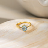 STMG Sky Blue Diamond Adjustable Ring