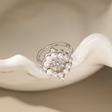 STMG Pearl with Diamond Adjustable Ring