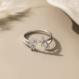 STMG Sparkly Flower Adjustable Ring