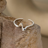 Wave Shape Adjustable Ring (S925)