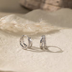 Duo-Layer CZ Hoops in silver