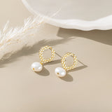 STMG Natural Pearl Ears of Wheat Dangle Earrings