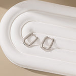 STMG Oval Rectangular Hoops in silver