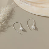 Flower Bud Hook Earrings in silver