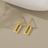 STMG Rectangle Dangle Earrings in gold