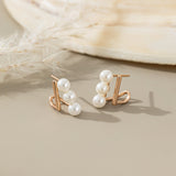 Triple Pearls Stud Earrings (S925)