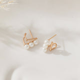 Triple Pearls Stud Earrings (S925)