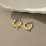 STMG Minimalist Lace Hoops in gold