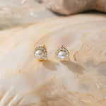 STMG Pearl Sunflower Stud Earrings