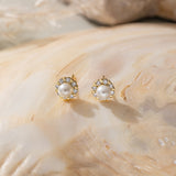 STMG Pearl Sunflower Stud Earrings