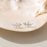 STMG Olive Leaf Stud Earrings in silver