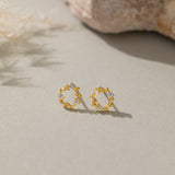 Boucles d'oreilles à tige en forme de petite couronne (S925)