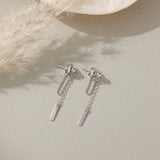 Boucles d'oreilles enfile-barre verticale (S925)