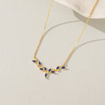 Blue Antlers/Leaf Necklace