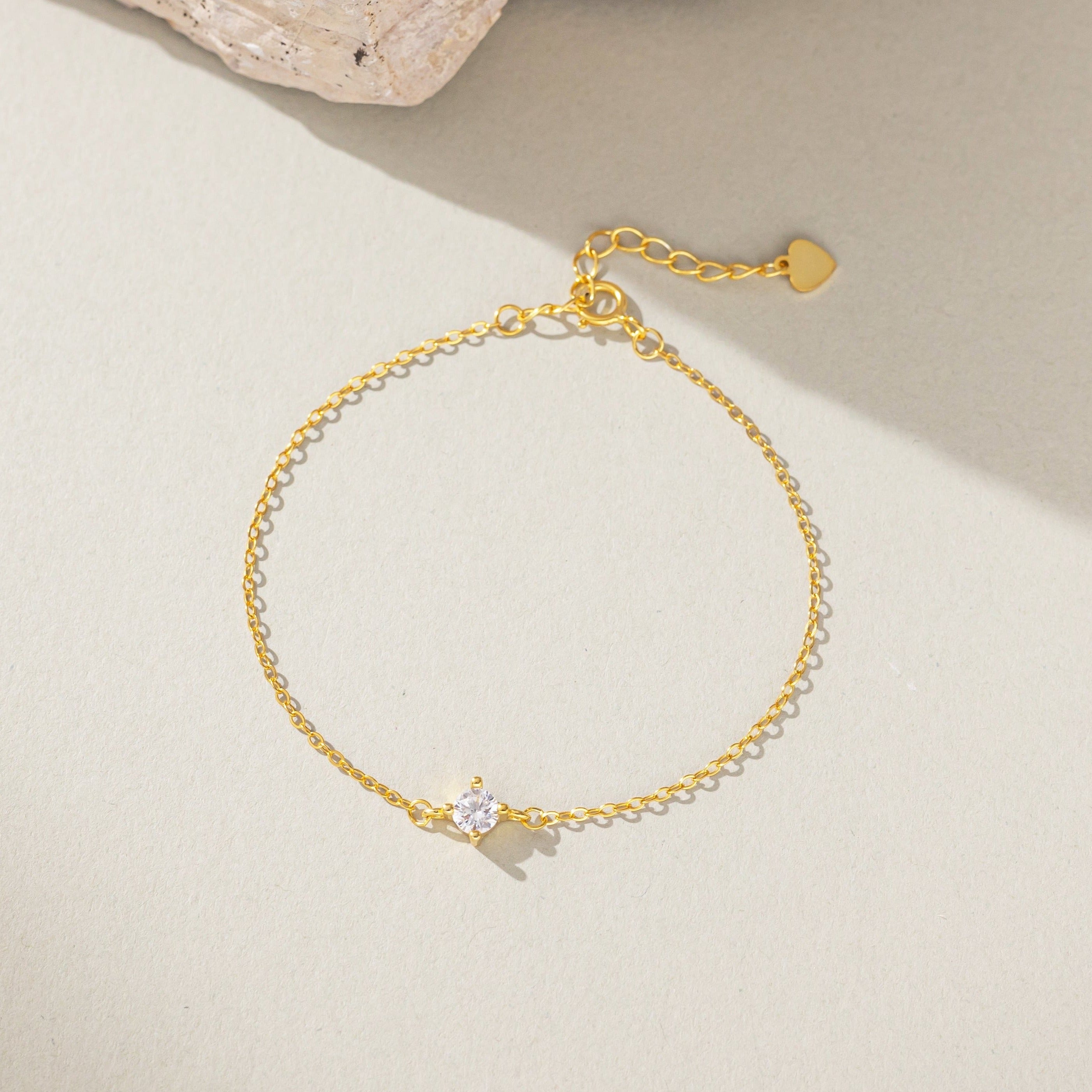 STMG Minimalist CZ Diamond Bracelet in gold