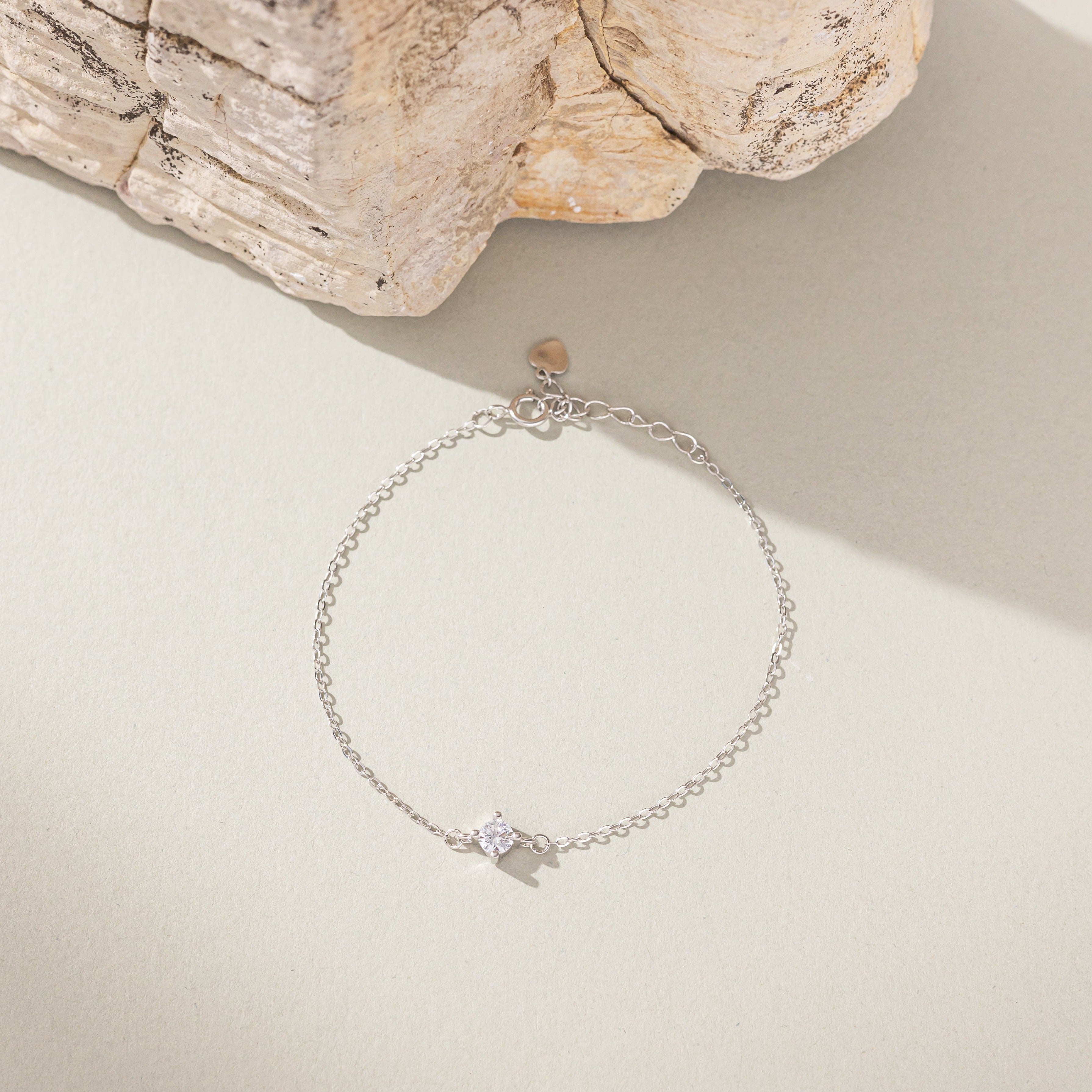 STMG Minimalist CZ Diamond Bracelet in silver