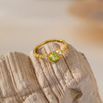 STMG Natural Green Peridot Adjustable Ring 