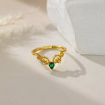 STMG Green Emerald Crown Promise Ring