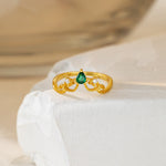 STMG Green Emerald Crown Promise Ring