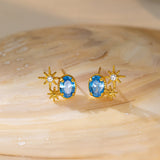 Topaz Starburst Stud Earrings (S925)