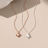 Collier d'opale de feu blanche (S925)