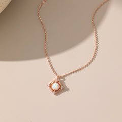 Collier d'opale de feu blanche (S925)