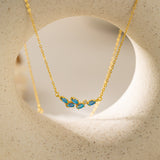 Blue Opal Olive Leaf Necklace 