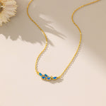 Blue Opal Olive Leaf Necklace 