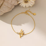 Cupid Bow And Arrow Bracelet in gold