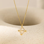 Cupid Bow And Arrow Necklace in gold