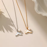 Whale Tail with Pearl Necklace (S925)