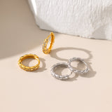 Twisted Circle Pave Hoops (S925)