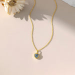 Blue Sweet Heart Necklace 