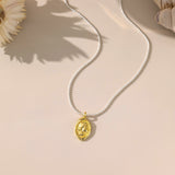 STMG Queen Oval Medal Necklace