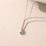 Coffee Bean Necklace in silver