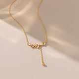 STMG Olive Leaf Choker Necklace in gold