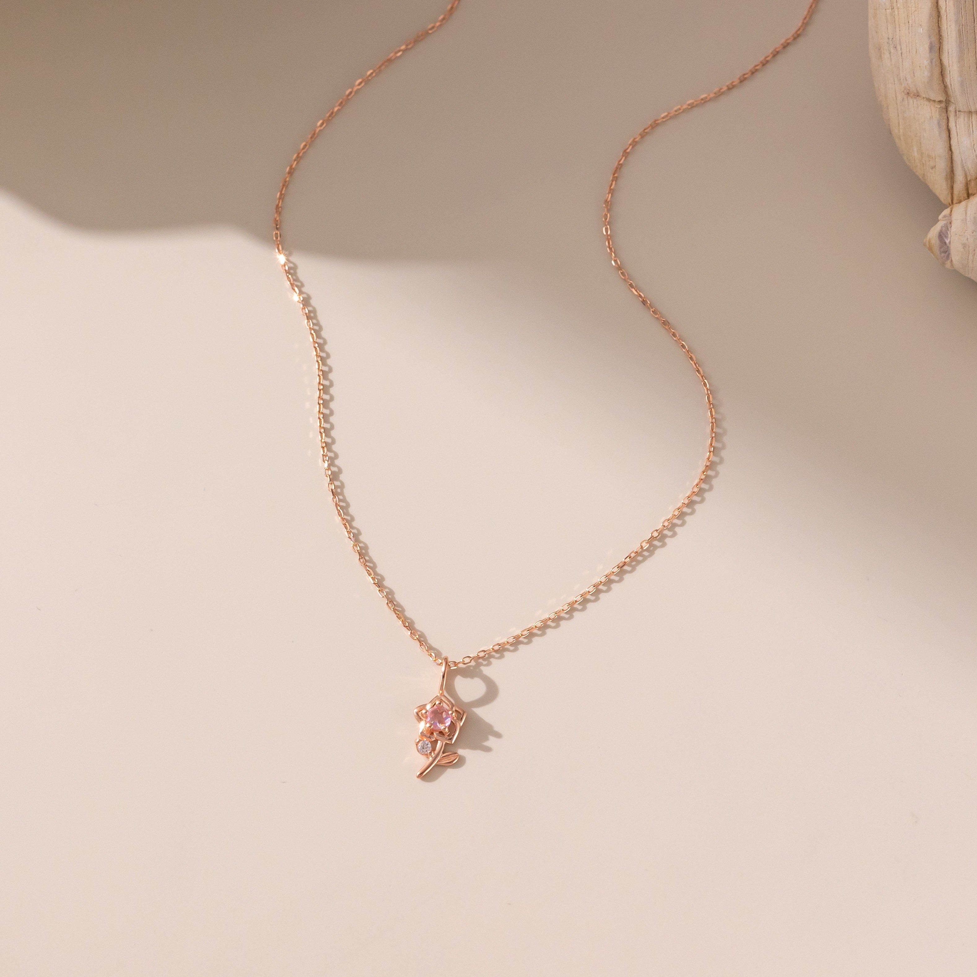 STMG Rose with CZ Necklace