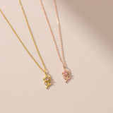 STMG Rose with CZ Necklace