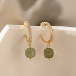 STMG Natural Jade Dangle Earrings