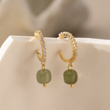 STMG Natural Jade Dangle Earrings