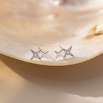 Duo-stars Stud Earrings in silver