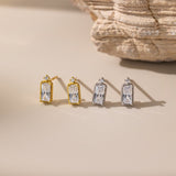 Emerald Cut Diamond Stud Earrings in 2 colours