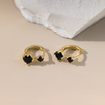 Black CZ Hoops in gold